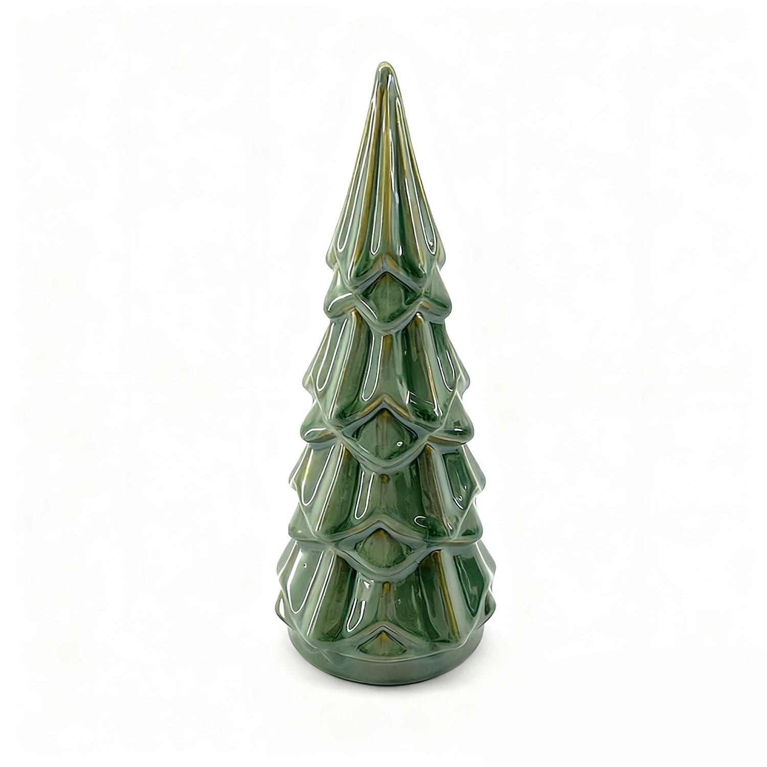 slide 1 of 1, December Home green ceramic christmas tree 8in H, 8 in