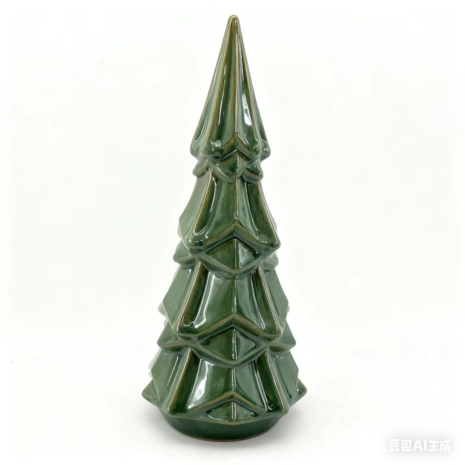 slide 2 of 4, December Home green ceramic christmas tree 10in H, 10 in