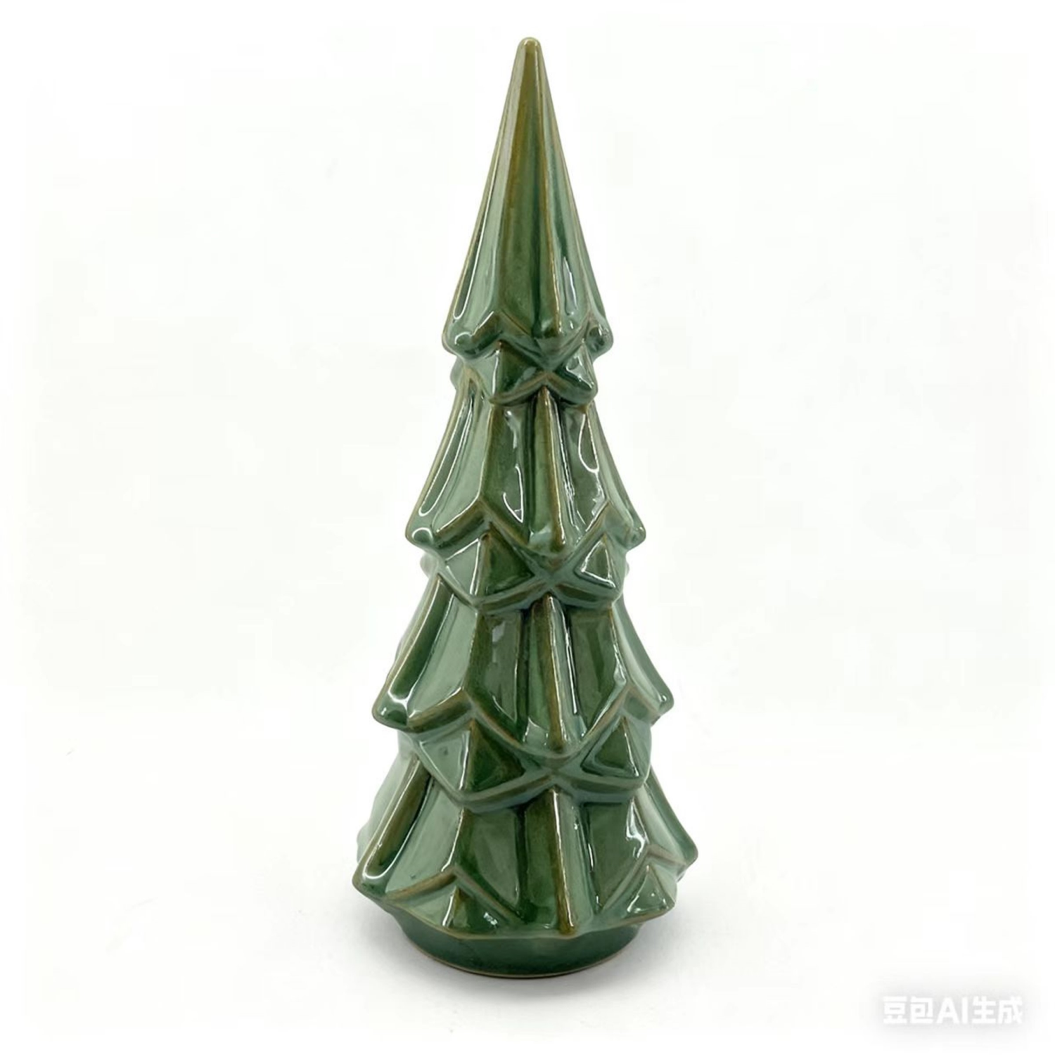 slide 3 of 4, December Home green ceramic christmas tree 10in H, 10 in