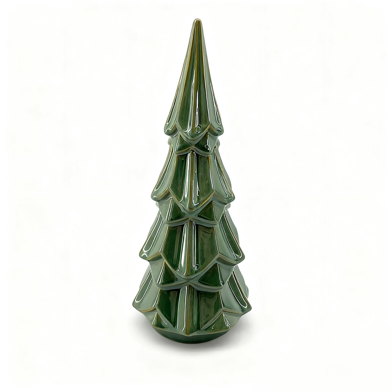 slide 1 of 4, December Home green ceramic christmas tree 10in H, 10 in