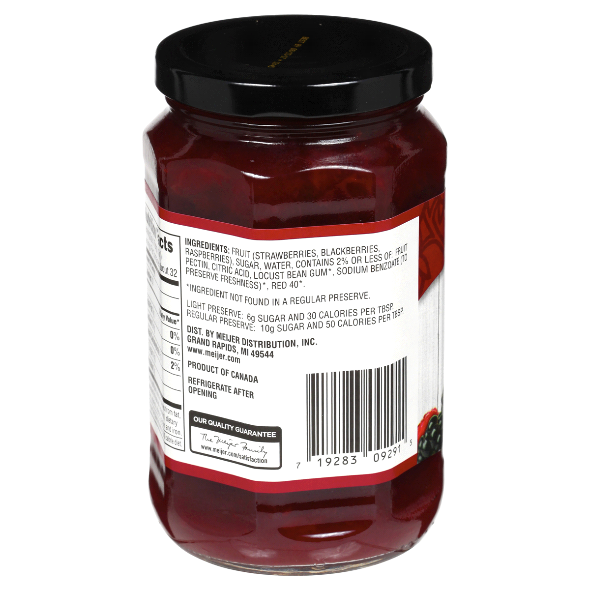 Meijer Strawberry, Raspberry & Blackberry Three Fruits Light