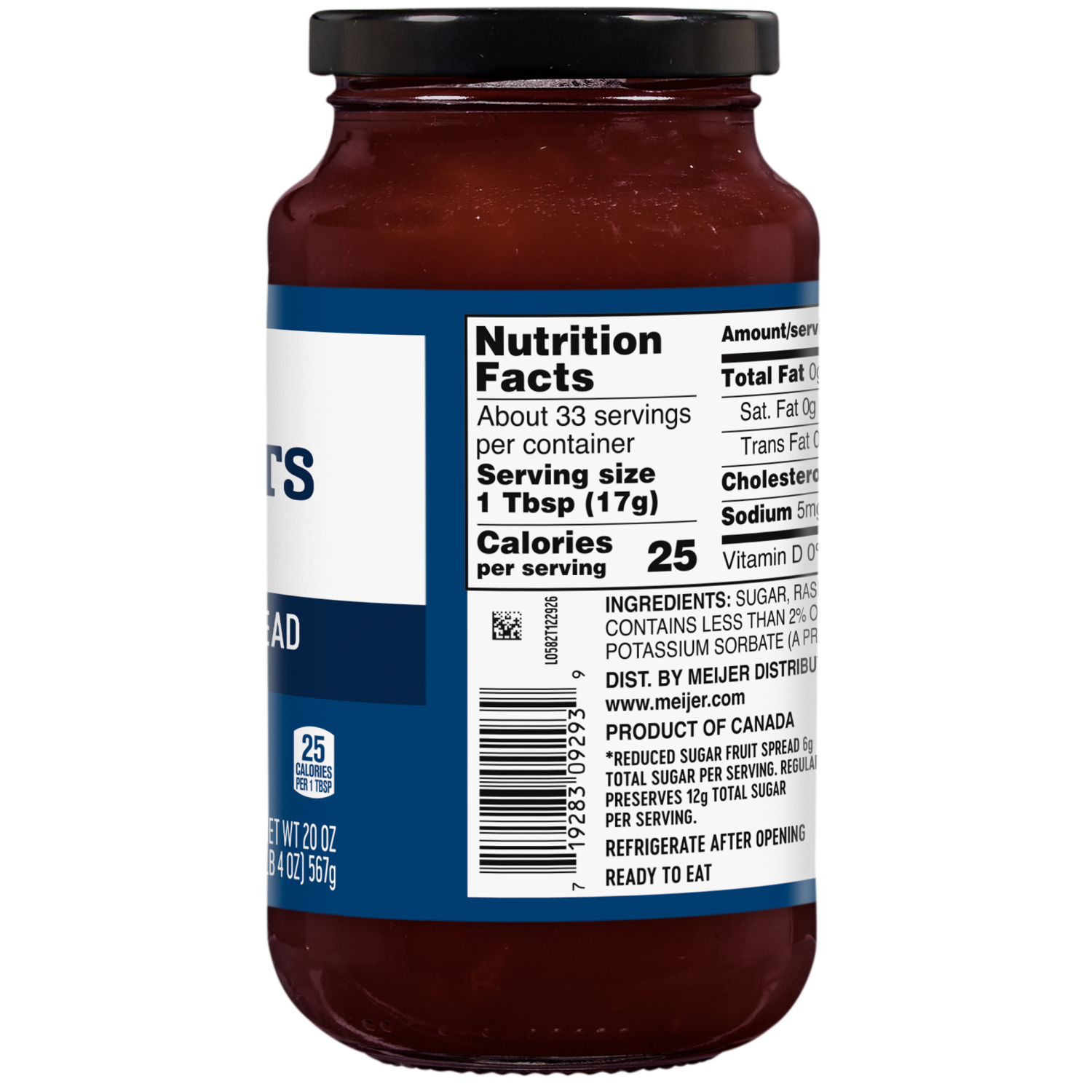 slide 2 of 4, Meijer Raspberry, Blueberry & Blackberry Three Fruits Light Preserves, 20 oz