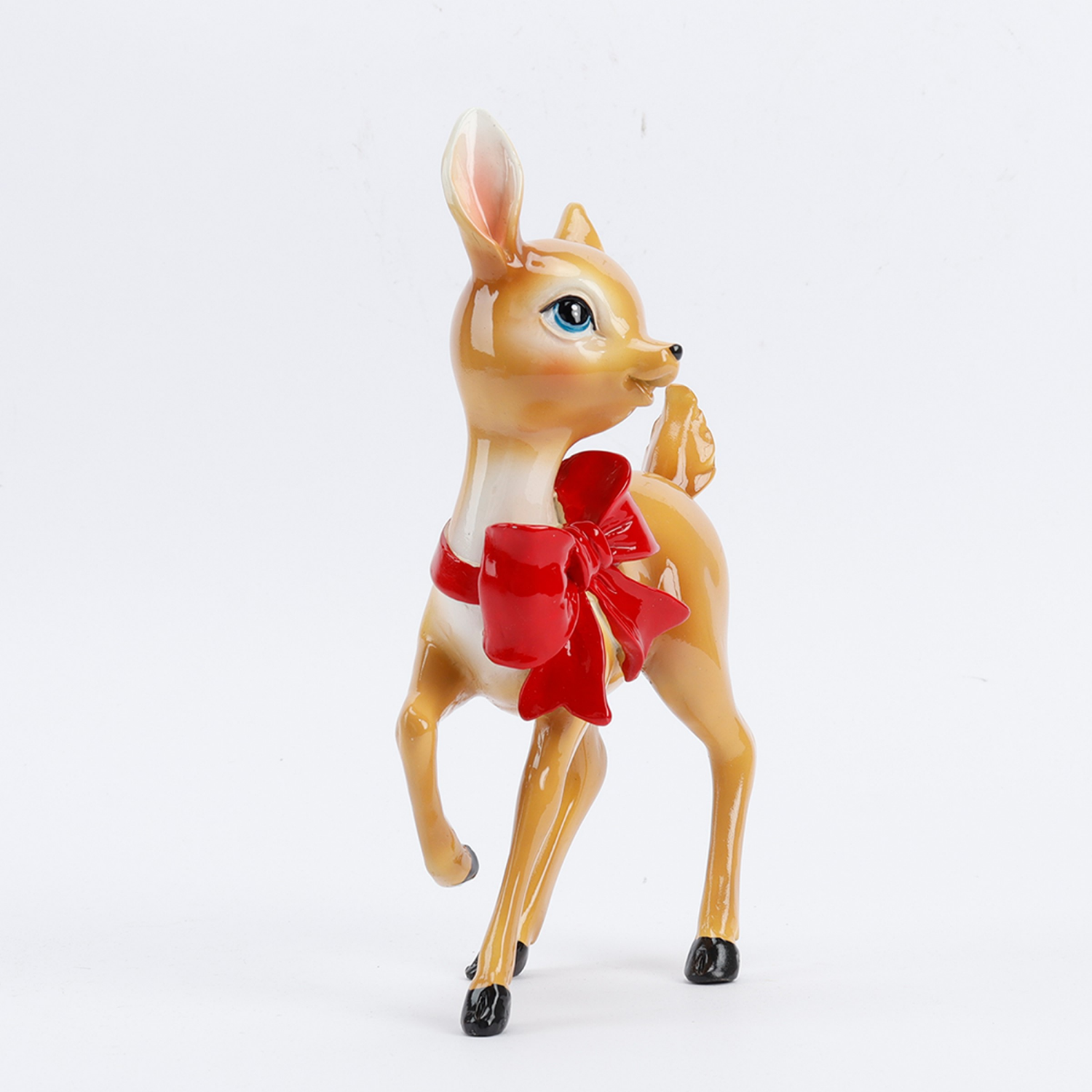 slide 3 of 4, December Home resin reindeer decoration 8in H, 8 in