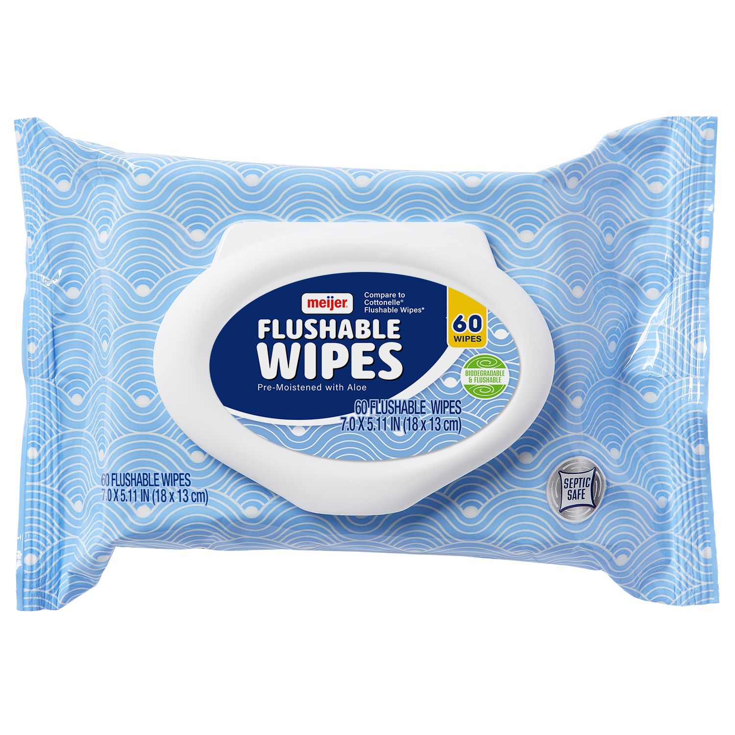 slide 2 of 2, Meijer Flushable Wipes, 7.0 in x 5.11 in, 480 ct, 480 ct
