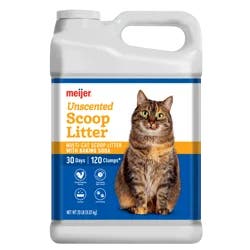 Meijer Scoopable Cat Litter with Baking Soda, Unscented, 20 lb