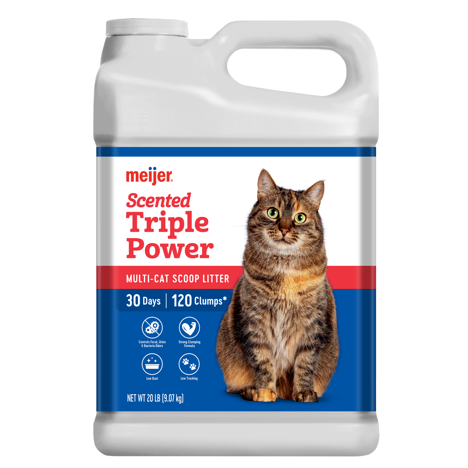 slide 1 of 3, Meijer Triple Power Clumping Cat Litter, Scented, 20 lbs, 20 lb