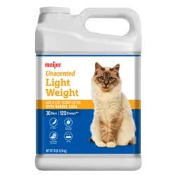 Meijer Light Weight Clumping Cat Litter with Baking Soda, Unscented, 10 lbs
