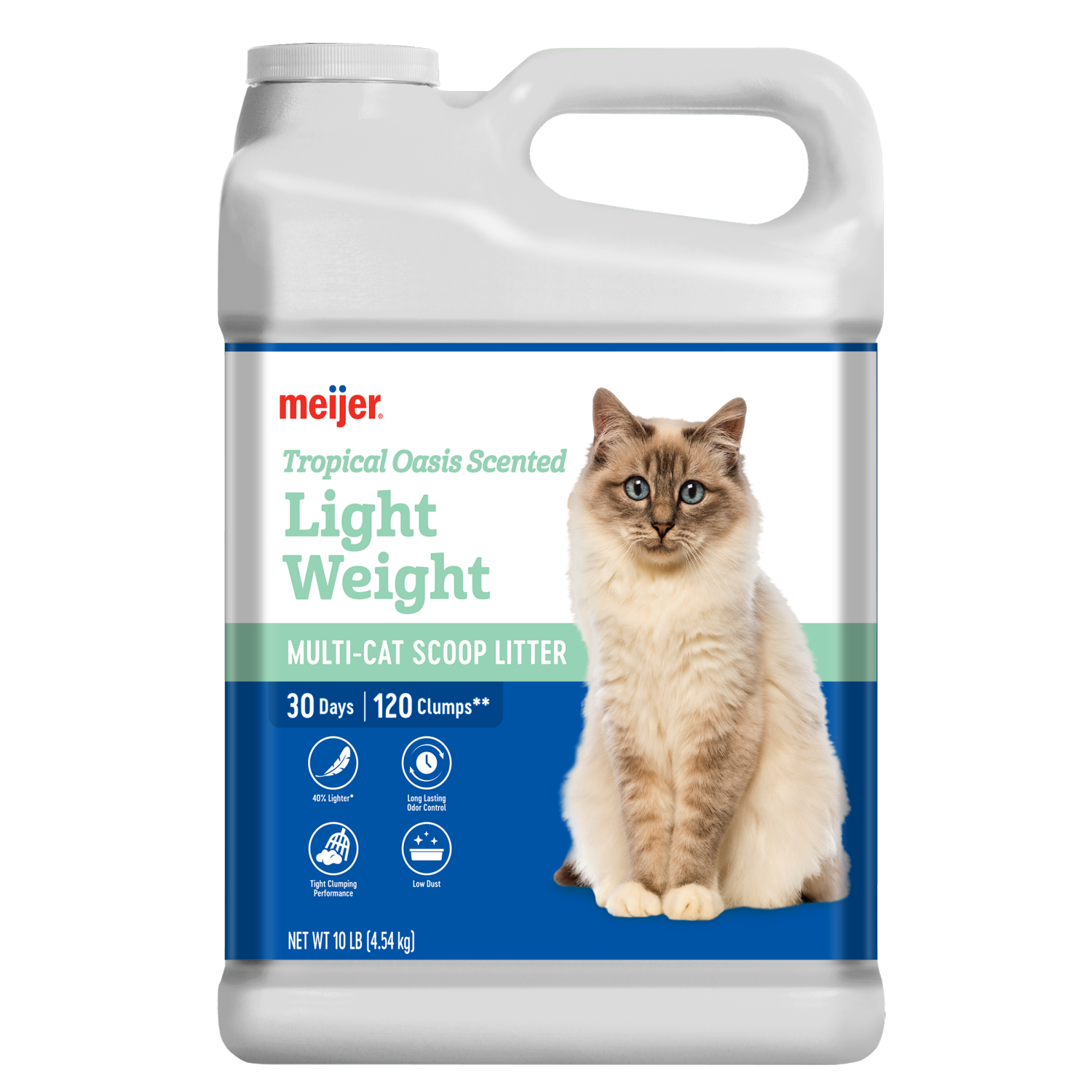slide 1 of 3, Meijer Light Weight Clumping Litter, Tropical Oasis Scent, 10 lbs, 10 lb
