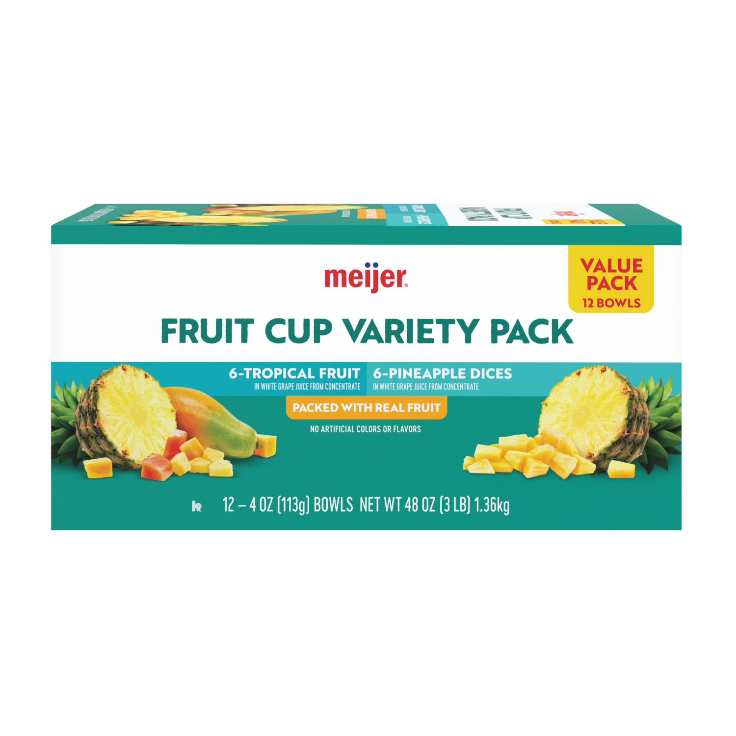 slide 2 of 3, Meijer Fruit Bowls Tropical/Pineapple Mix - 6 pineapple, 6 tropical fruit 12 ct/4 oz, 12 ct; 4 oz