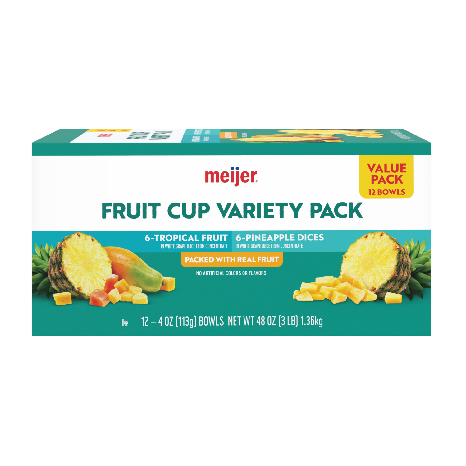 slide 3 of 3, Meijer Fruit Bowls Tropical/Pineapple Mix - 6 pineapple, 6 tropical fruit 12 ct/4 oz, 12 ct; 4 oz