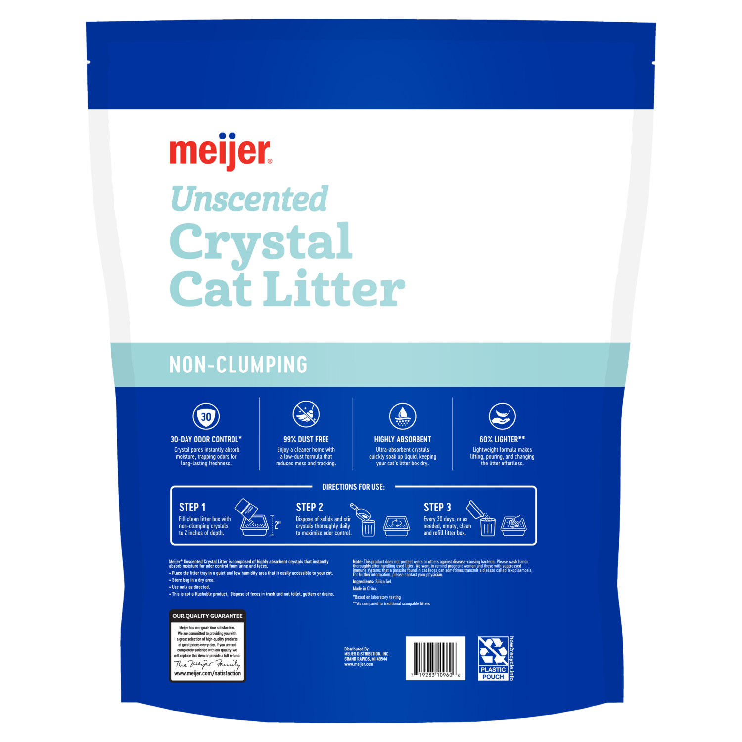 slide 2 of 2, Meijer Crystals Cat Litter, Unscented, 8 Lb, 8 lb