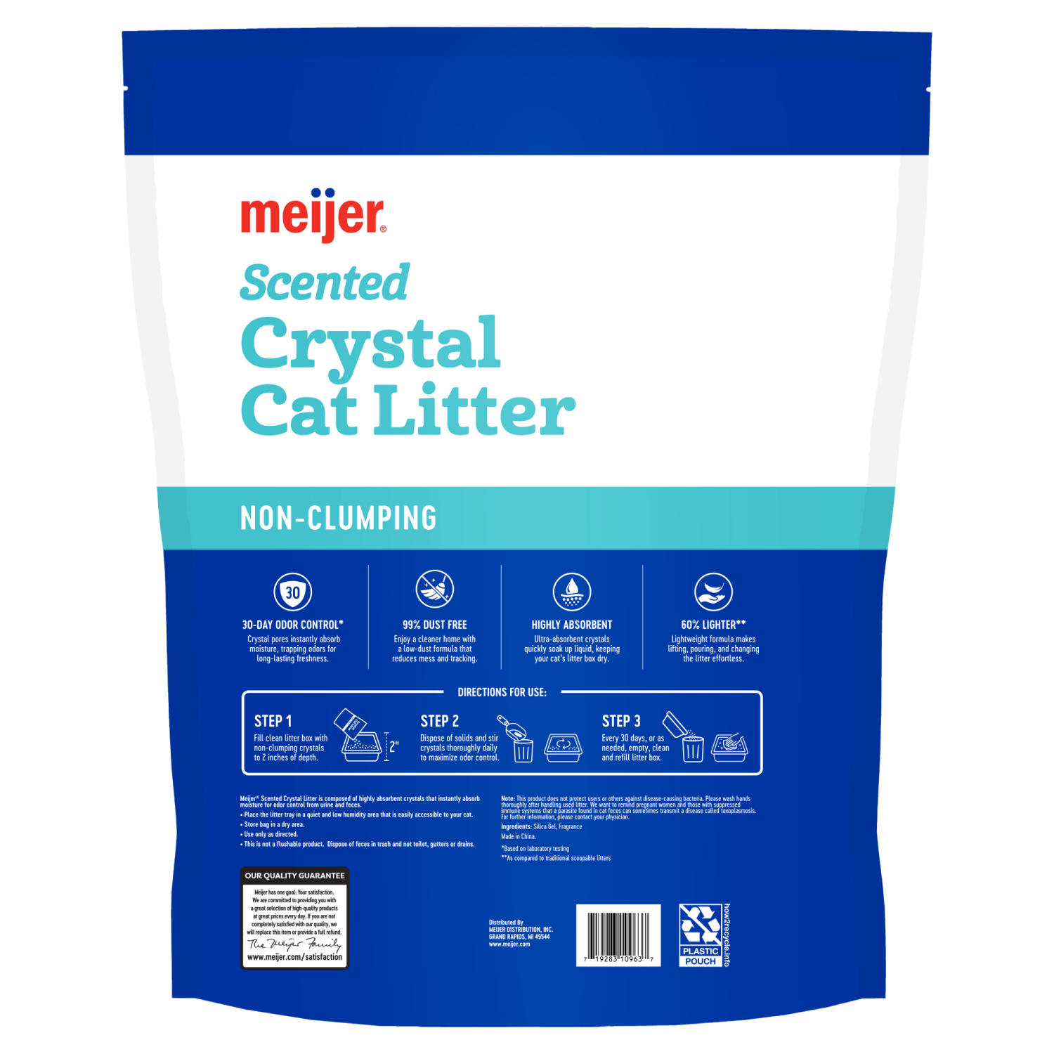 slide 2 of 2, Meijer Crystals Cat Litter, Scented, 8 Lb, 8 lb