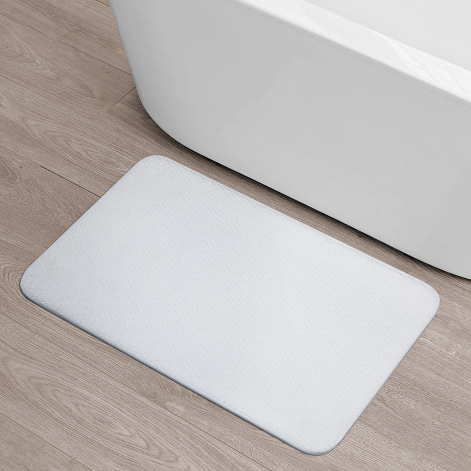 slide 4 of 4, Room & Retreat Luxury, Cotton Memory Foam Bath Mat, 20 in x 32 in, White, 20 x 32 