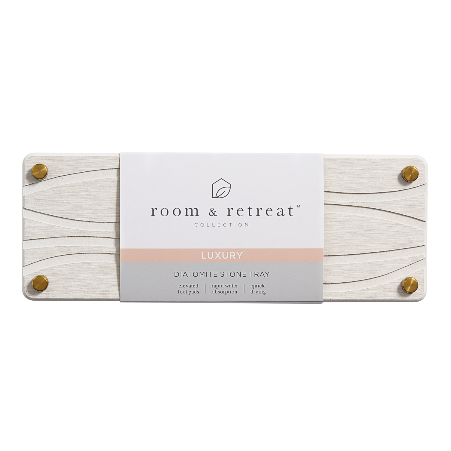 slide 1 of 4, Room & Retreat Luxury Diatomaceous Wave Counter, 11.8 in x 4.3 in, 11.8 x 4.3 in
