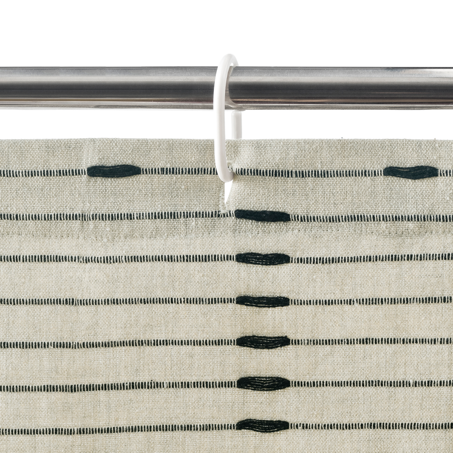 slide 3 of 8, Room & Retreat Kourt Woven Stripe Fabric Shower Curtain , 70 in x 72 in, Stone, 70 x 72 