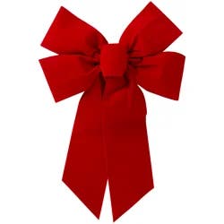 December Home Red Flock Bow 11in x 15.5in