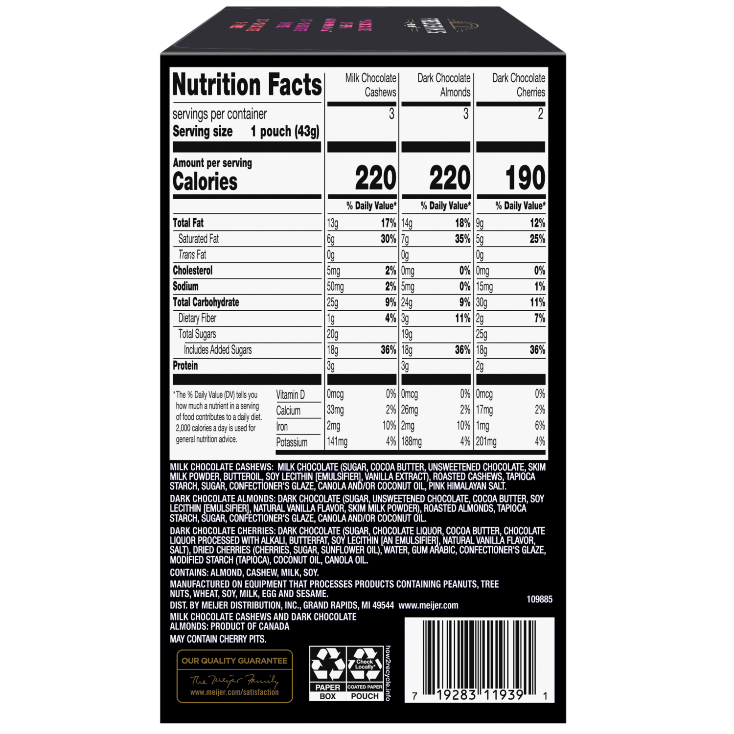 slide 5 of 8, Frederiks By Meijer Frederiks Vrty Pk Almnds Cshws & Cheris /, 8 ct; 1.5 oz