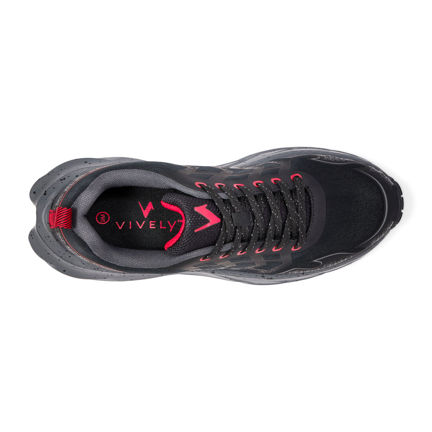 slide 6 of 6, Vively Men's Mountaineer Trail Shoe, Black, Size 10.5, 10.5w