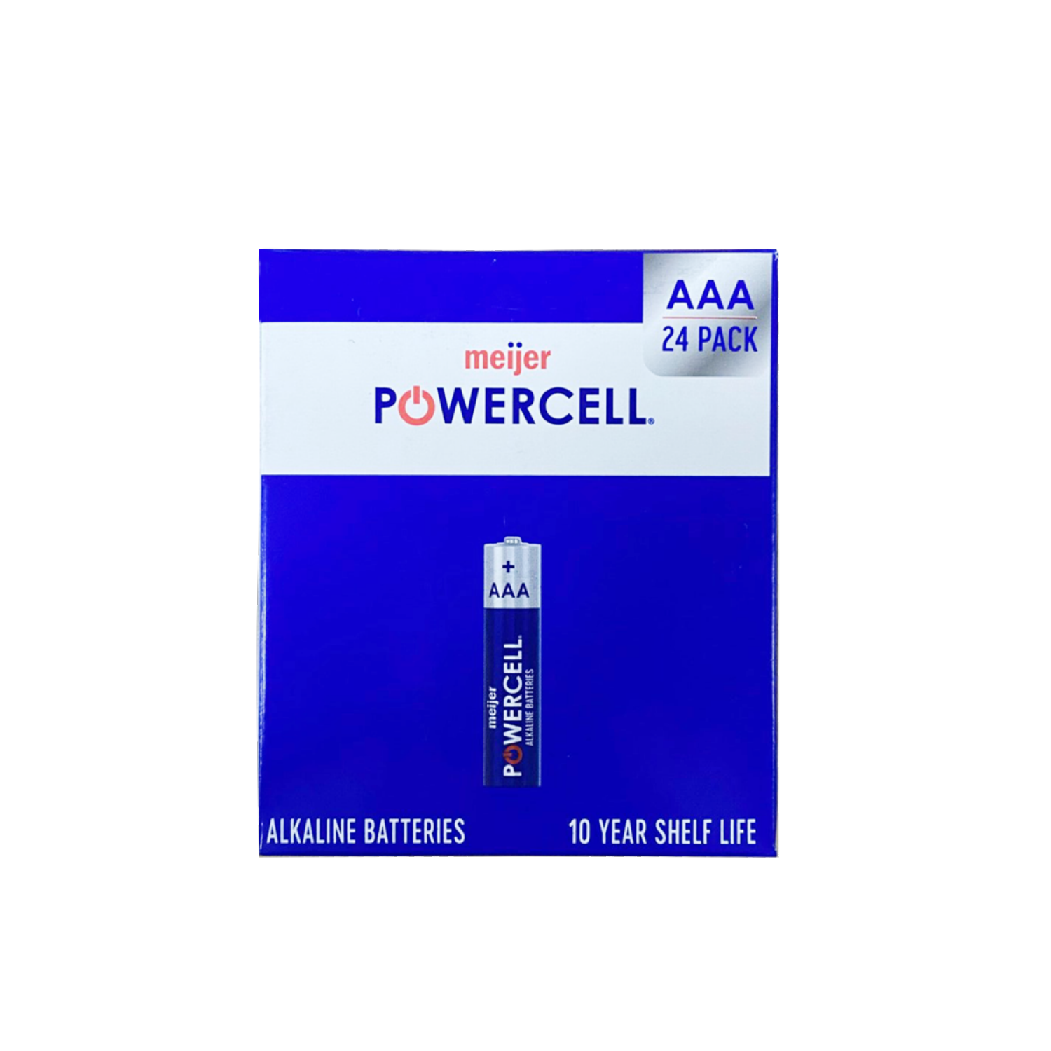 slide 1 of 2, Meijer Powercell Battery AAA Paper Box, 24 ct