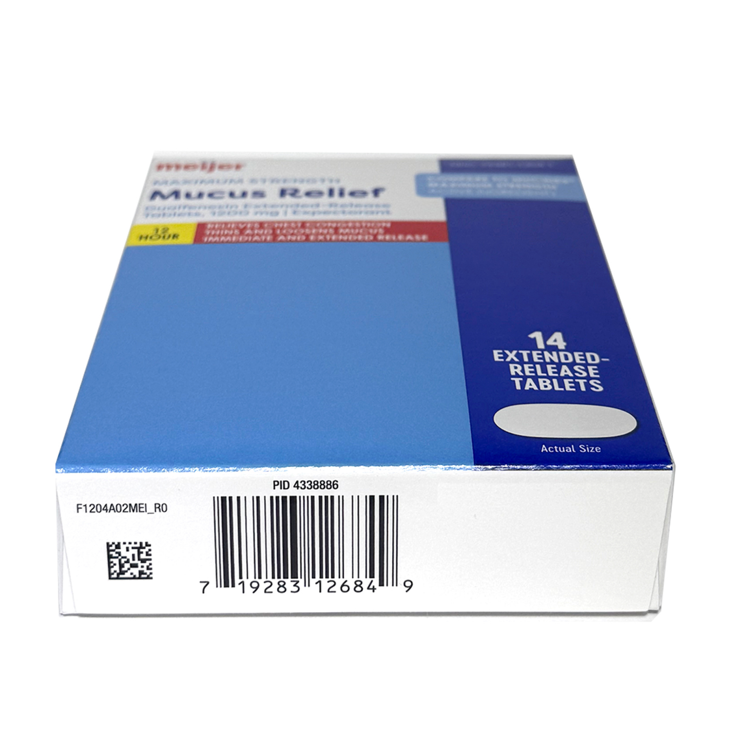 slide 3 of 6, Meijer Mucus Relief Extended Release Guaifenesin 1200mg Tablet, 14 ct, 14 ct; 1200 mg