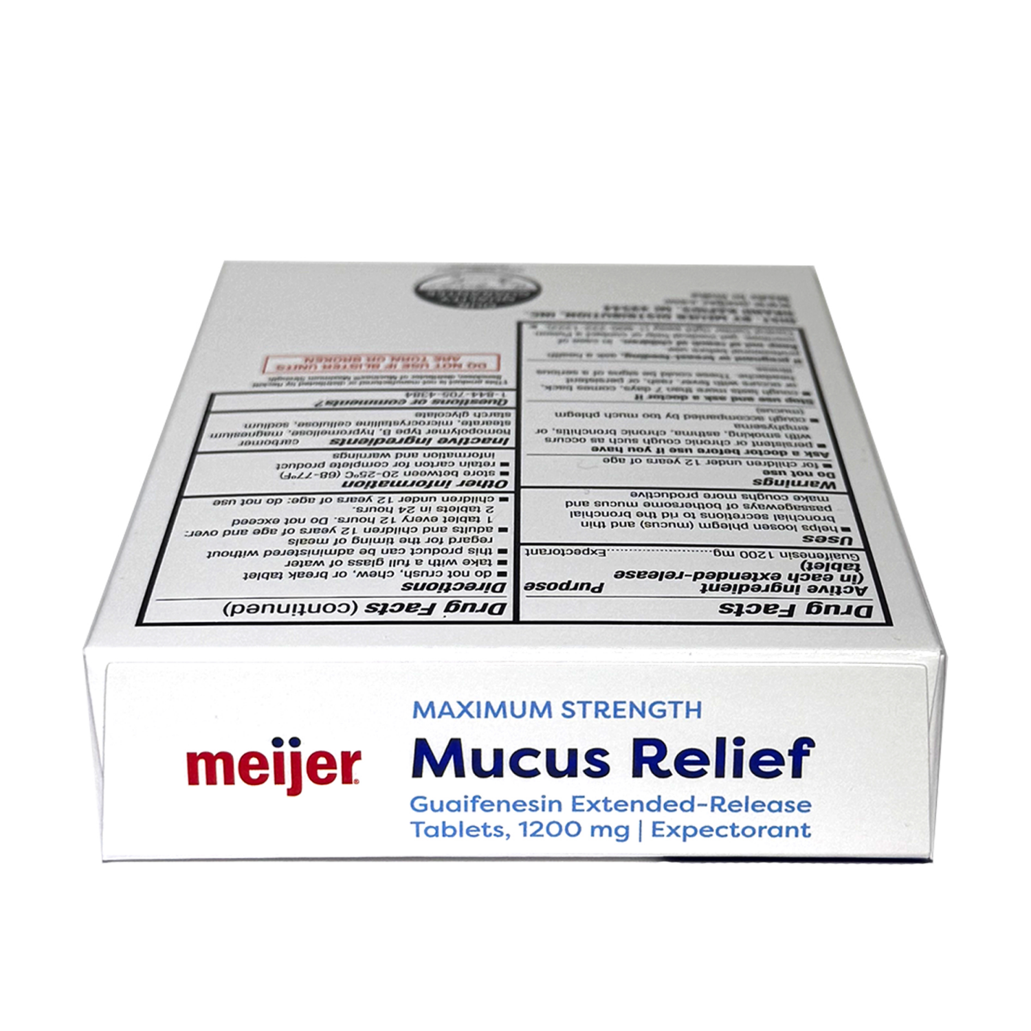slide 6 of 6, Meijer Mucus Relief Extended Release Guaifenesin 1200mg Tablet, 14 ct, 14 ct; 1200 mg