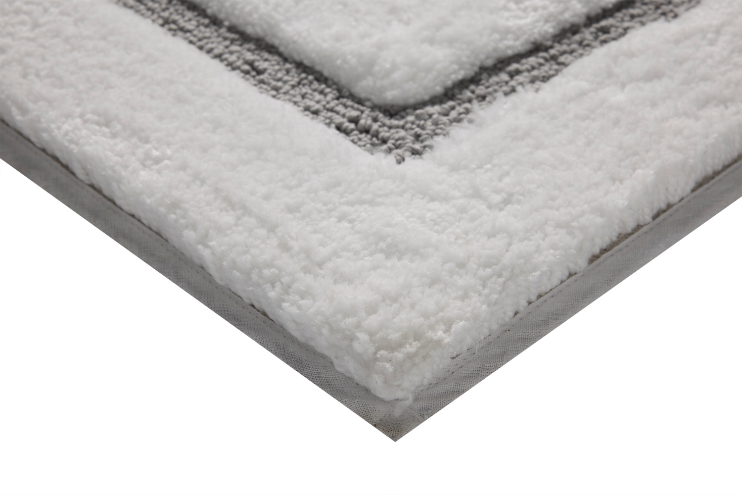 slide 3 of 4, Room & Retreat Luxury Katriel Border Bathmat, 20 in x 32 in, White, 20 x 32 