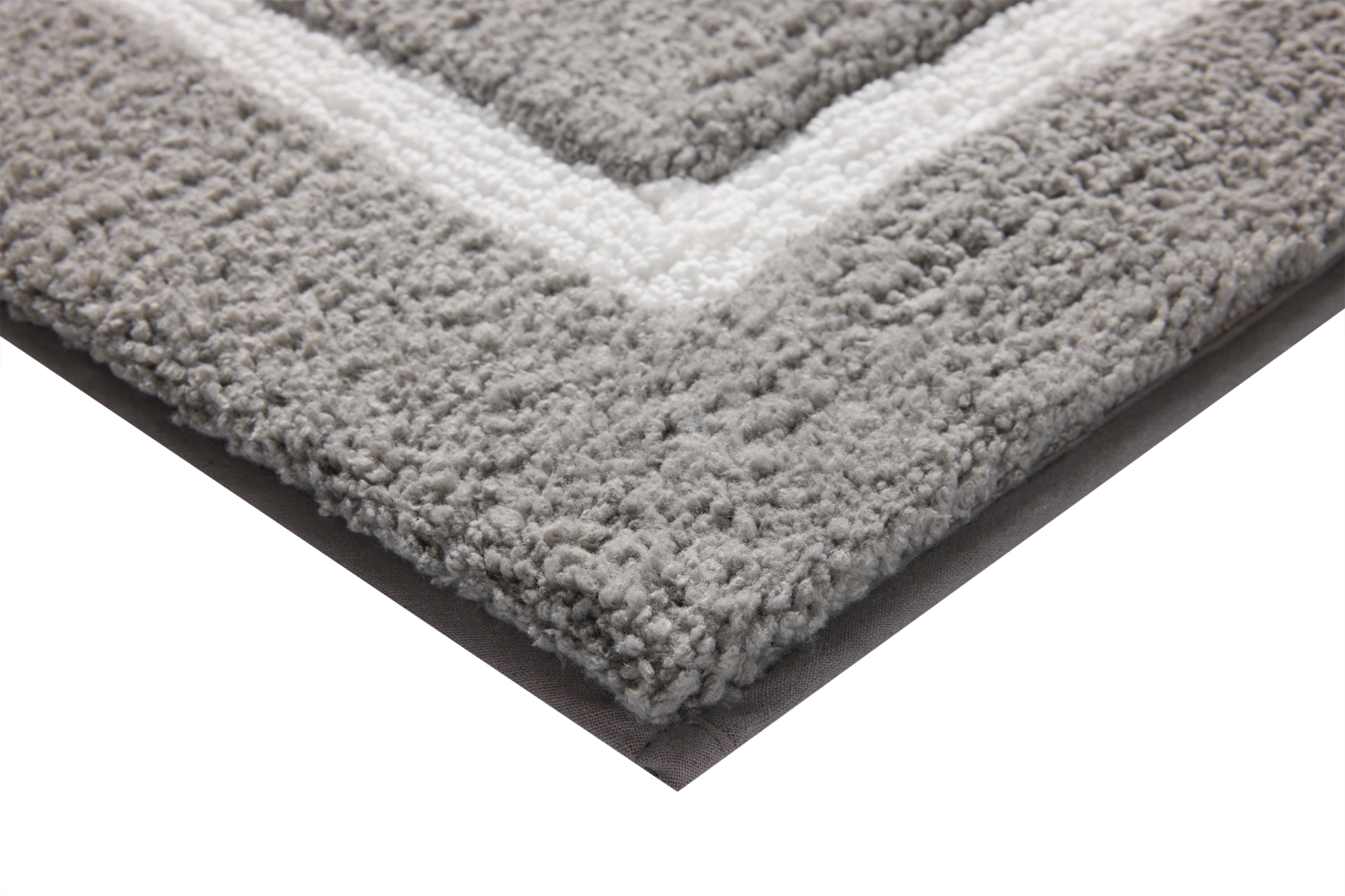slide 3 of 4, Room & Retreat Luxury Katriel Border Bathmat, 20 in x 32 in, Gray, 20 x 32 