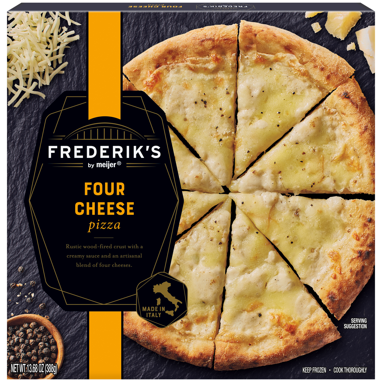 slide 1 of 5, FREDERIKS BY MEIJER Frederik's by Meijer Four Cheese Pizza, 13.68 oz