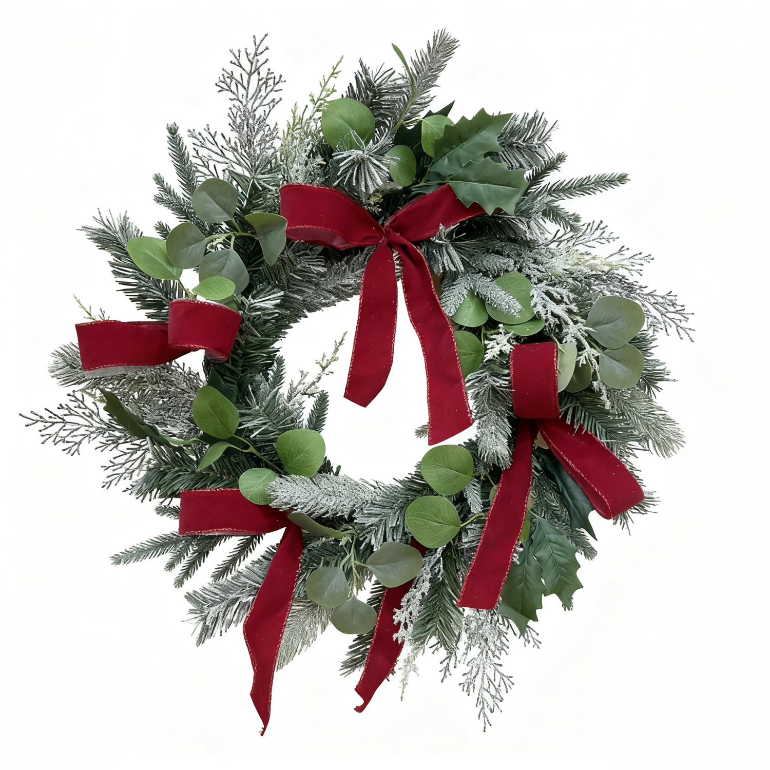 slide 1 of 1, December Home ribbon bow wreath decor 24in Dia, 24 in