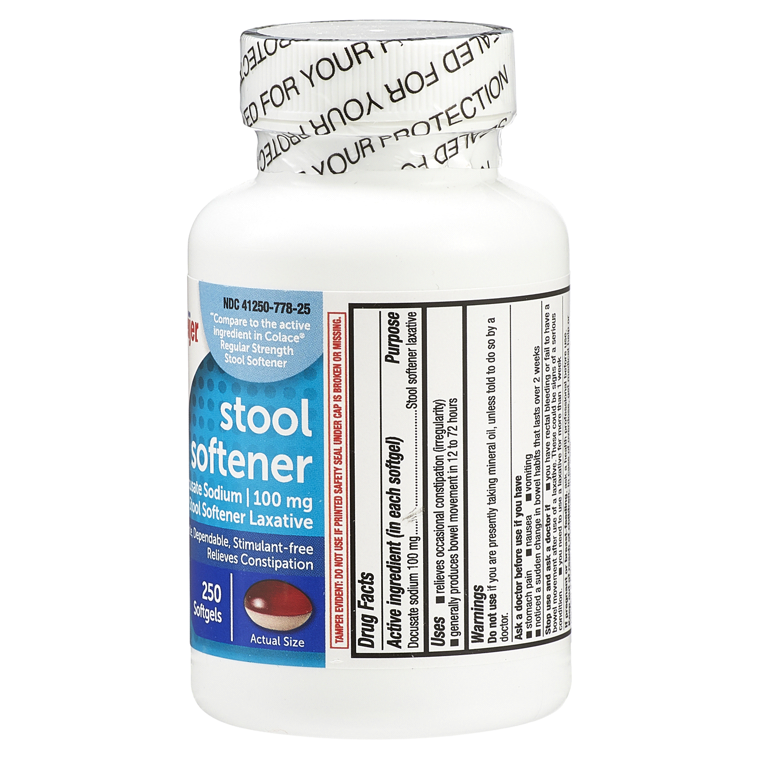 slide 3 of 5, Meijer Stool Softener Docusate Sodium 2 Tone Softgel, 100mg, 250 ct