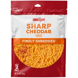 Meijer Finely Shredded Sharp Cheddar Cheese, 8 Oz