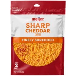 Meijer Finely Shredded Sharp Cheddar Cheese, 8 Oz