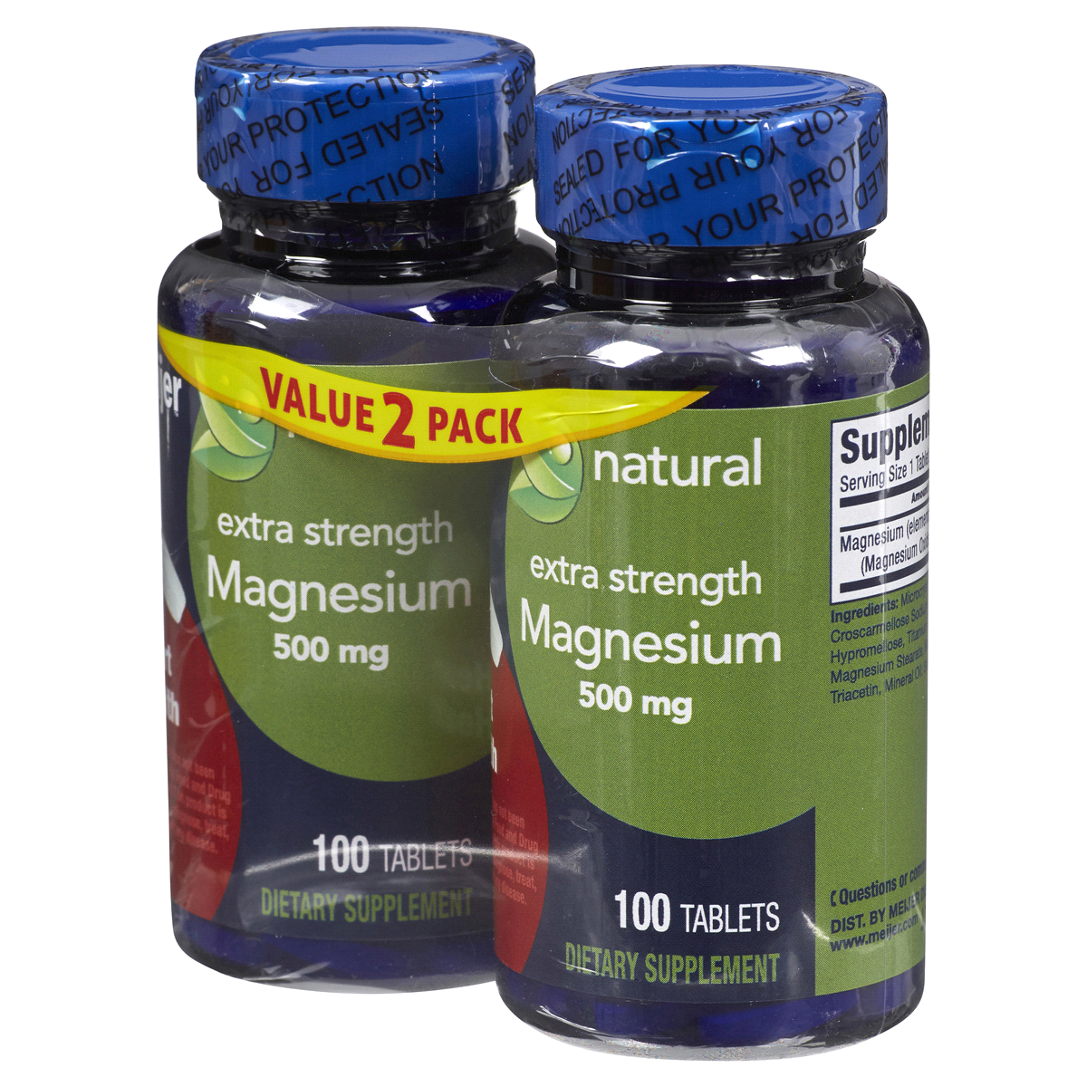 slide 3 of 5, Meijer Twin Magnesium 500 MG TabsX 2, 100 ct