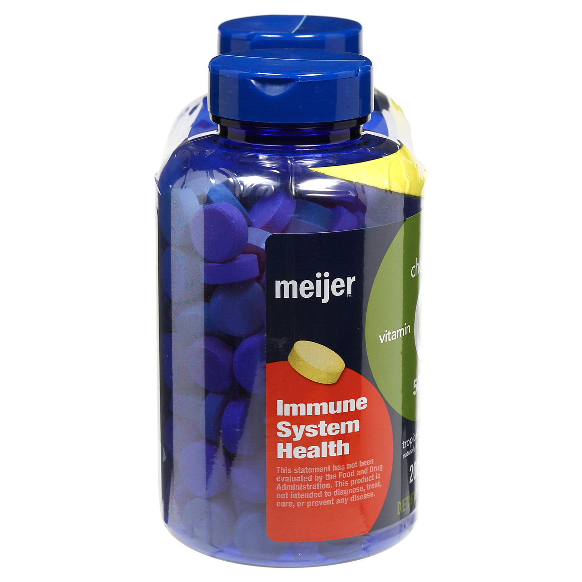 slide 3 of 5, Meijer Chewable Vitamin C 500 mg, Tropical Fruit, Value, 2 pk; 200 ct