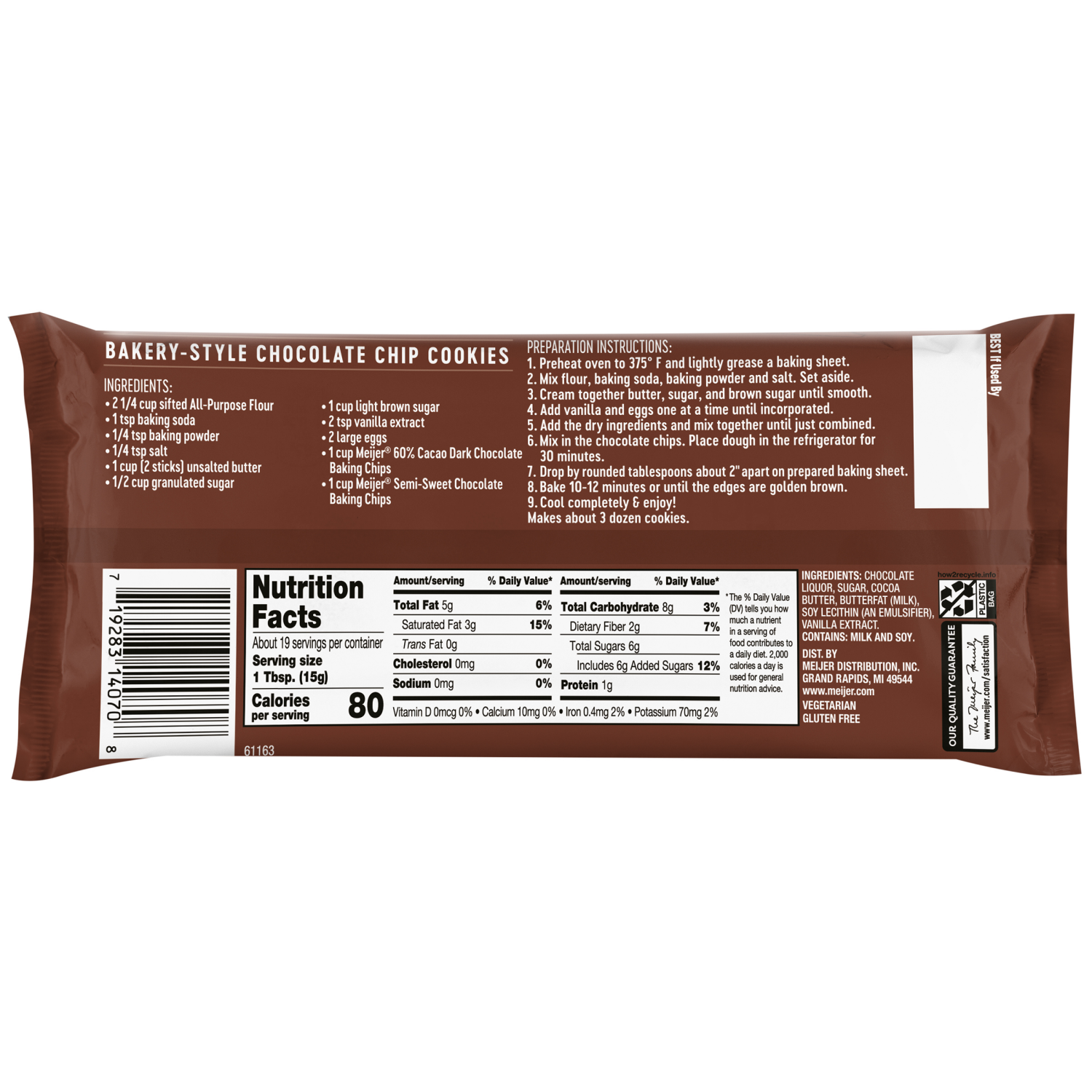 slide 2 of 2, Meijer Dark Bittersweet Chocolate Baking Chips, 10 oz