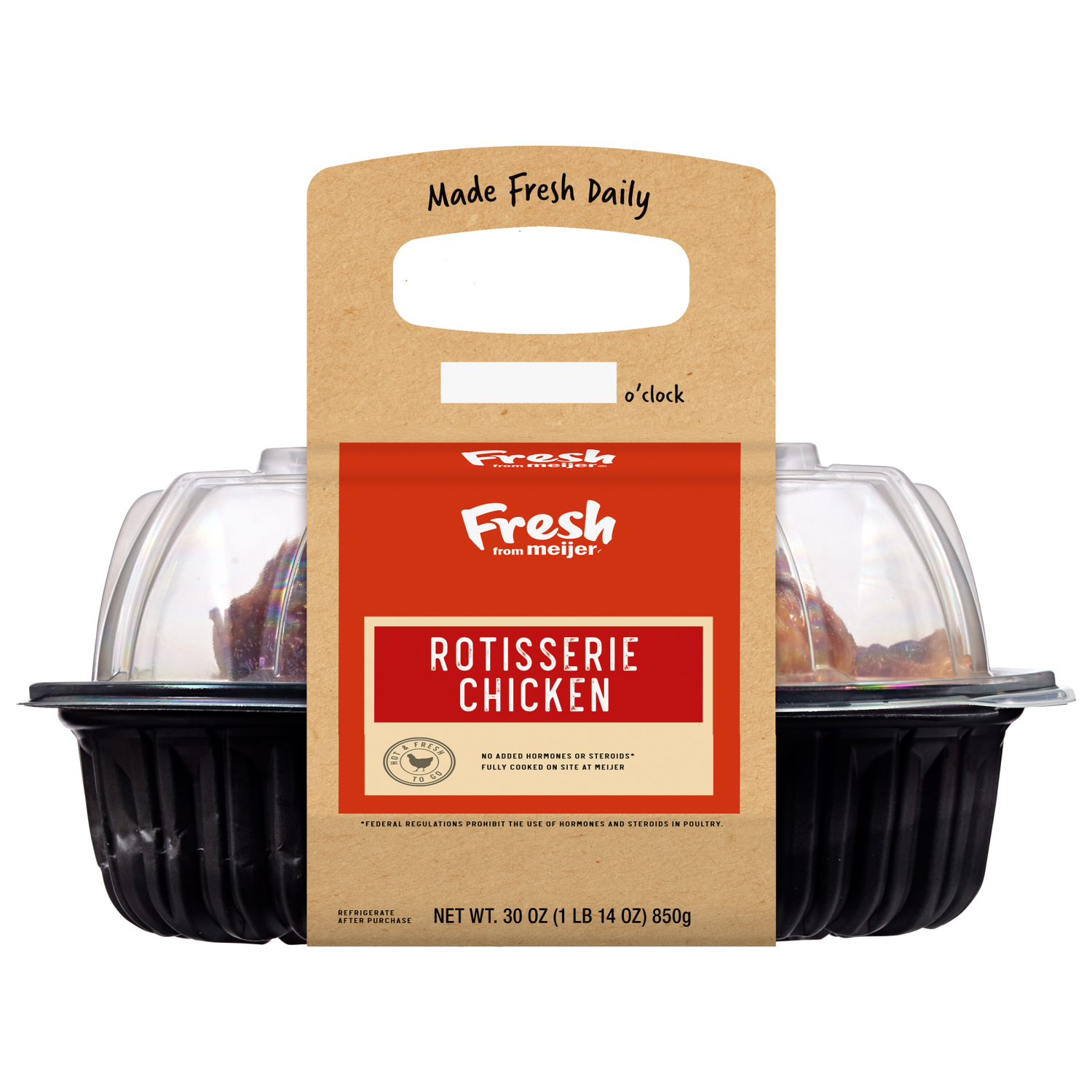 slide 2 of 4, Fresh from Meijer Whole Rotisserie Chicken, Sold Hot  (Available 11 AM - 7 PM), 30 oz