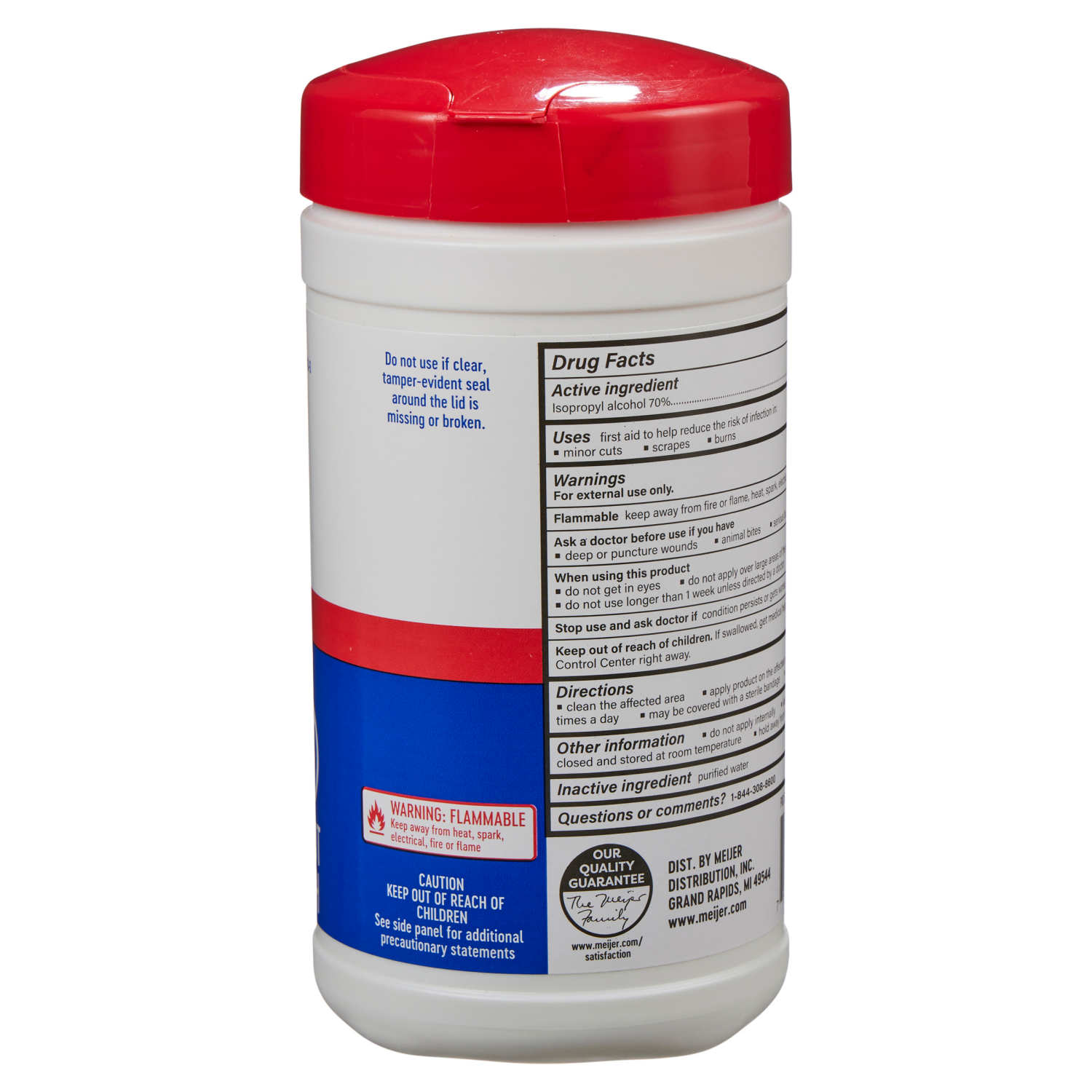 slide 3 of 3, Meijer Isopropyl Alcohol Wipes, 40 ct