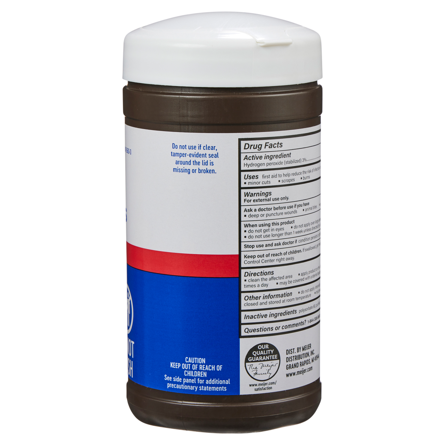 slide 3 of 3, Meijer Hydrogen Peroxide Wipes, 40 ct