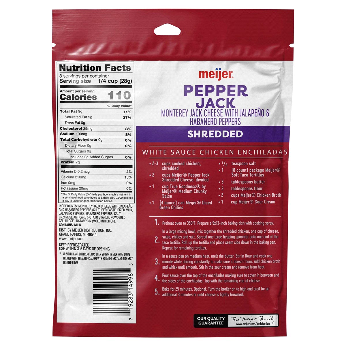 slide 2 of 2, Meijer Shredded PepperJack Cheese, 8 oz