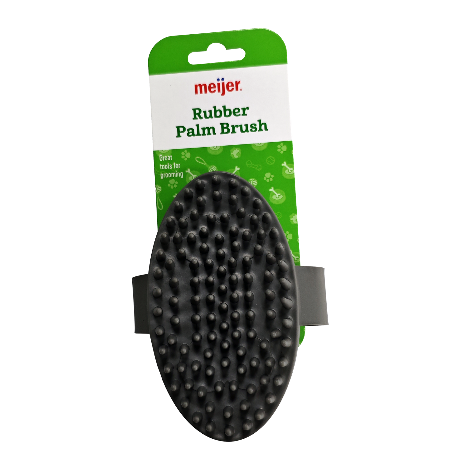 slide 1 of 4, Meijer Rubber Palm Dog Brush, Blue, 5 in, 1 ct