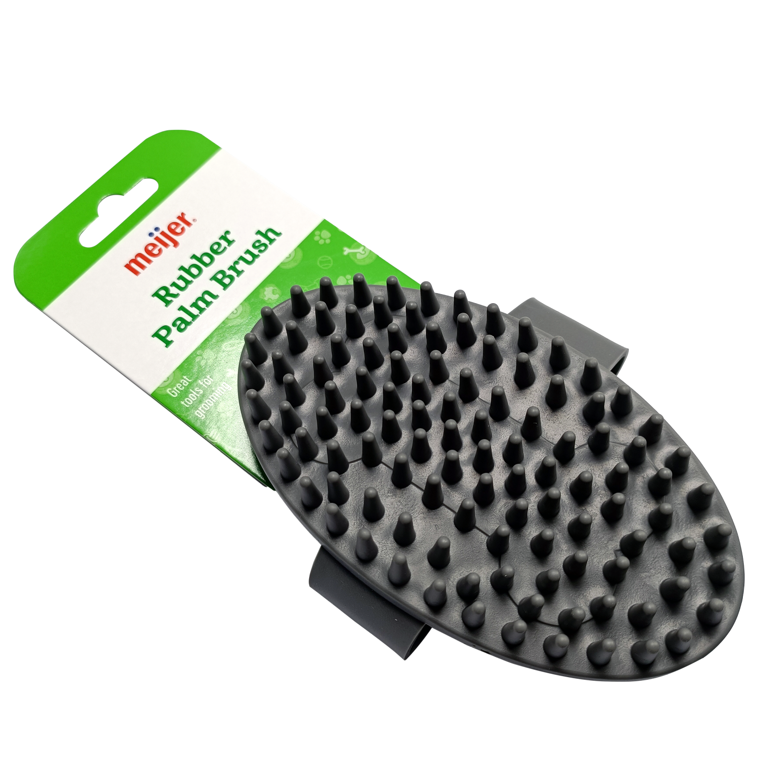 slide 4 of 4, Meijer Rubber Palm Dog Brush, Blue, 5 in, 1 ct