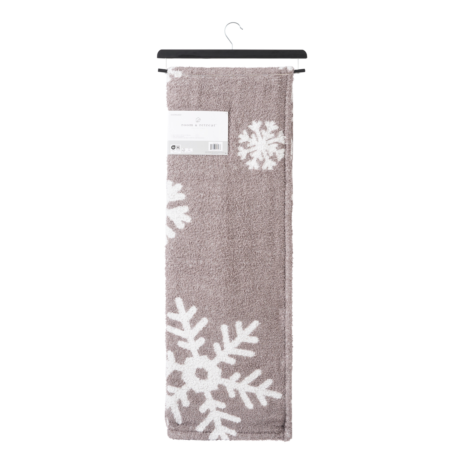 slide 2 of 6, Room & Retreat, Jacquard Feather Yarn Throw, 50 in x 70 in, Snowflake, 50 inx70 in