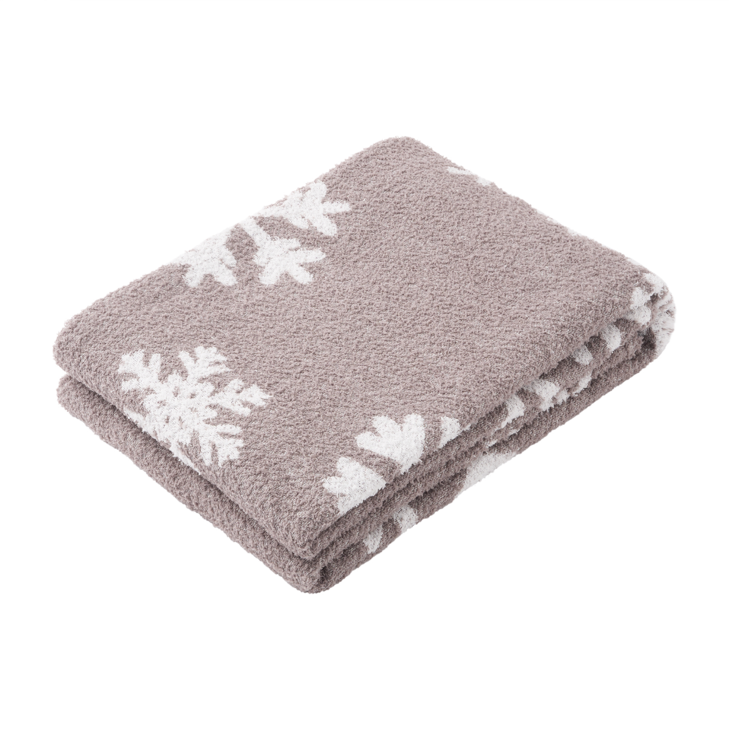 slide 1 of 6, Room & Retreat, Jacquard Feather Yarn Throw, 50 in x 70 in, Snowflake, 50 inx70 in