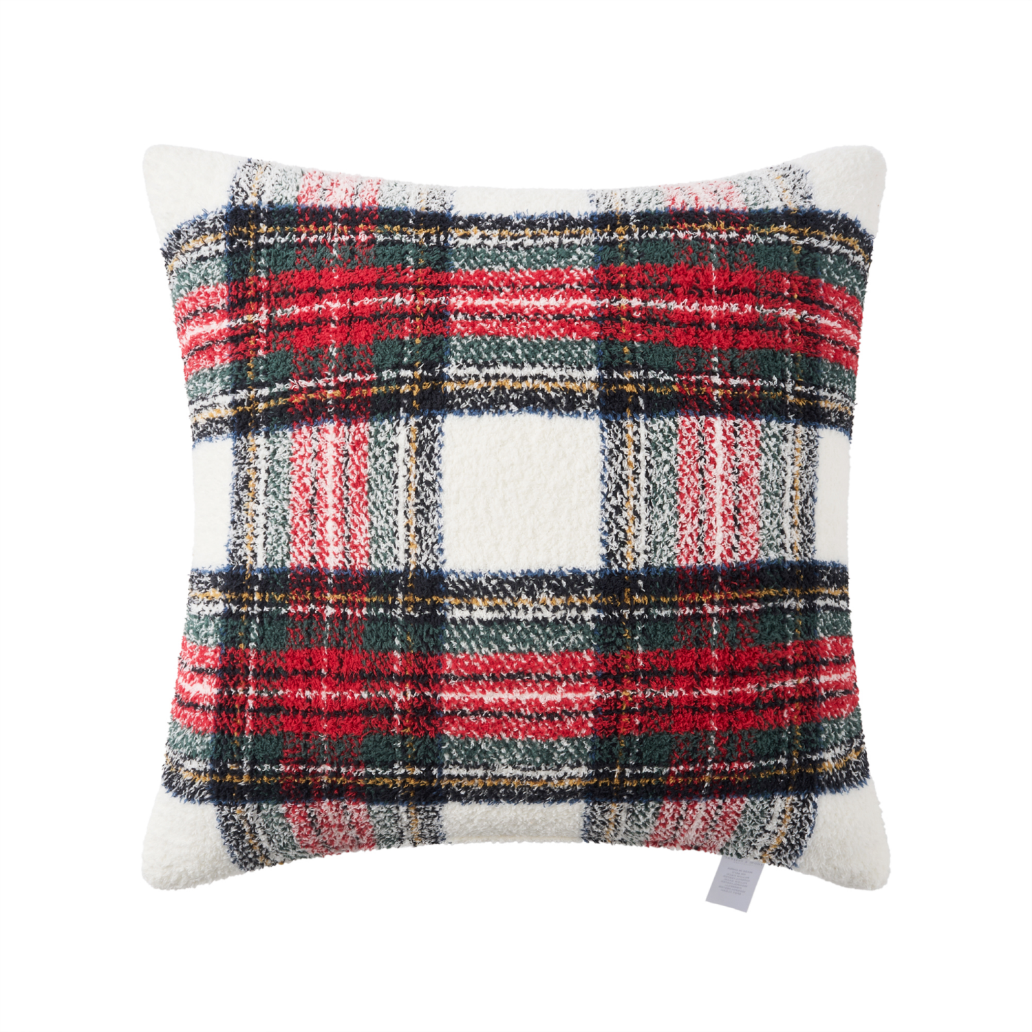slide 2 of 2, Room & Retreat, Jacquard Feather Yarn Pillow, 22 In X 22 In, Red Plaid, 22 inx22 in