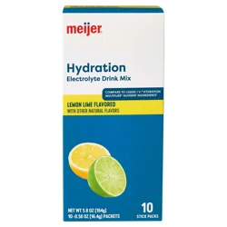 MEIJER HYDRATION MIX LEMON LIME 10CT