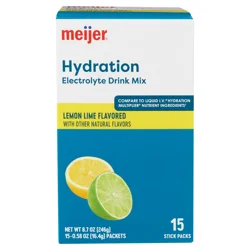 MEIJER HYDRATION MIX LEMON LIME 15CT