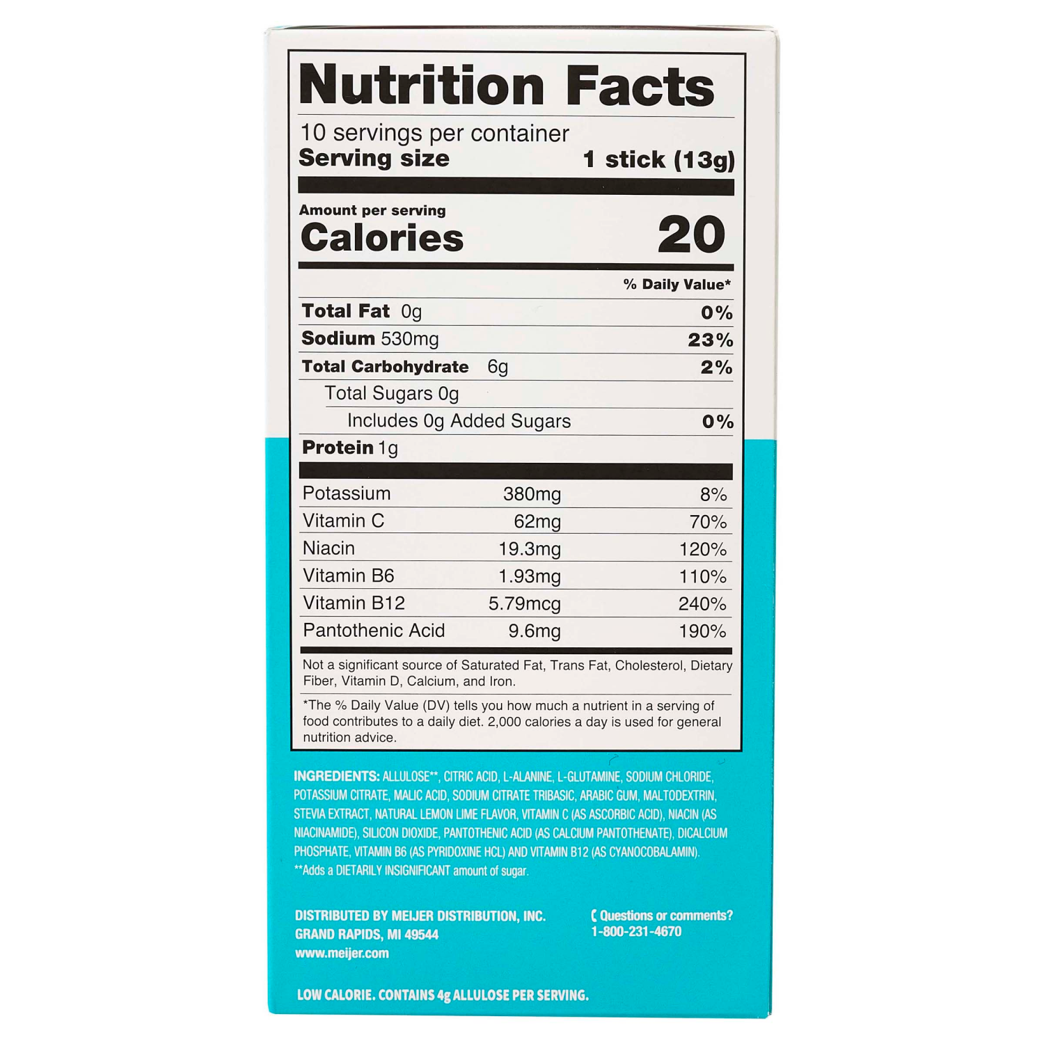 slide 2 of 4, MEIJER HYDRATION MIX LEMON LIME SF 10CT, 10 ct