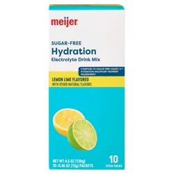 MEIJER HYDRATION MIX LEMON LIME SF 10CT