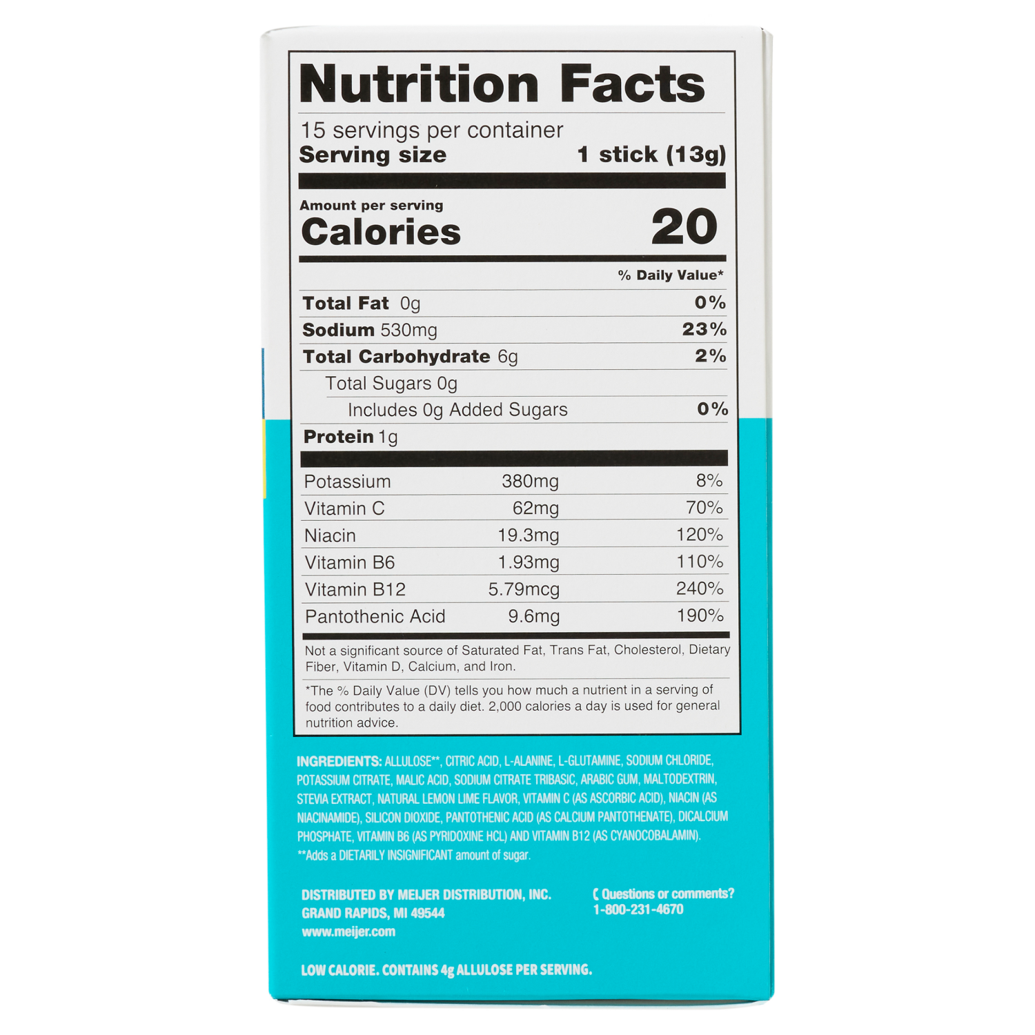 slide 2 of 4, MEIJER HYDRATION MIX LEMON LIME SF 15CT, 15 ct