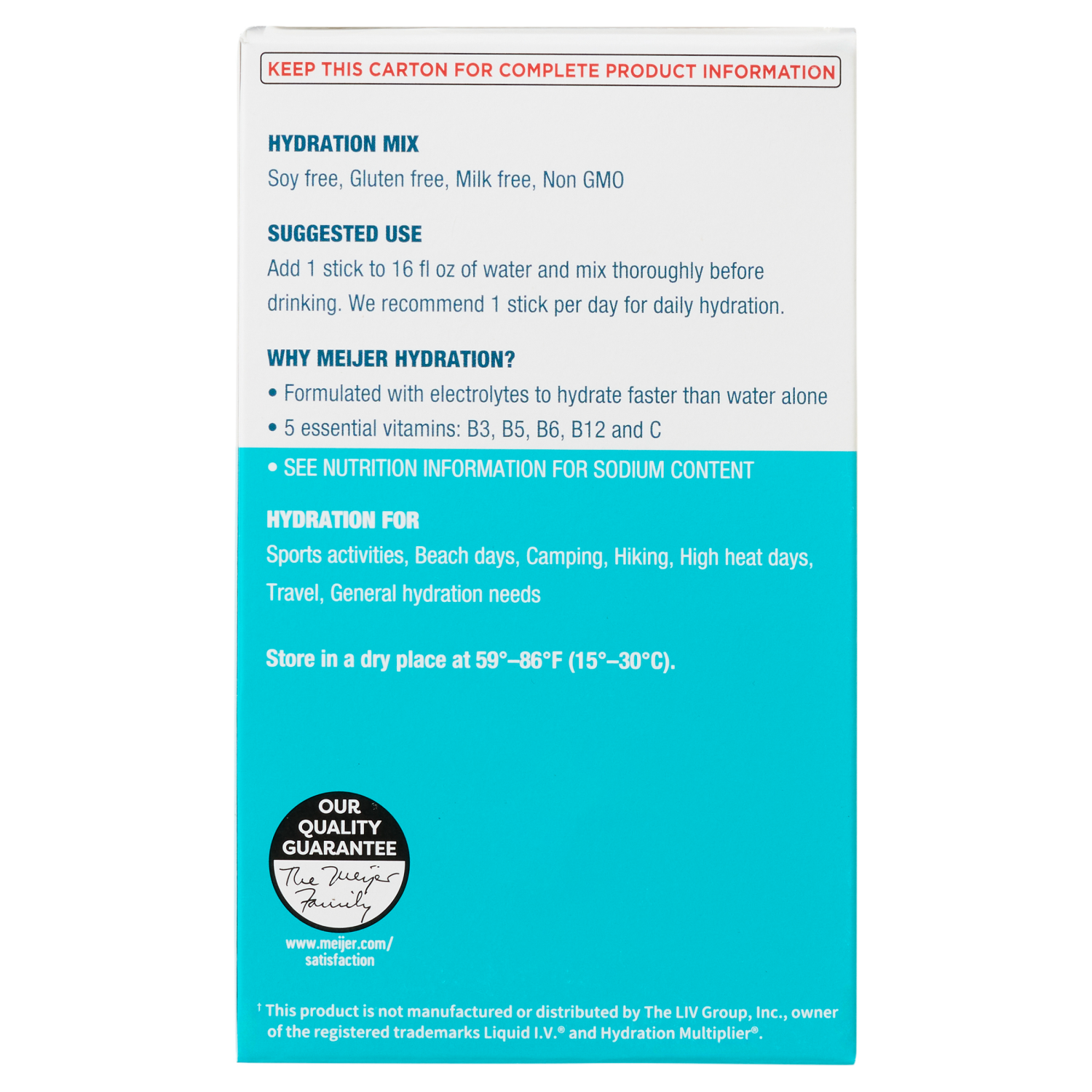 slide 3 of 4, MEIJER HYDRATION MIX LEMON LIME SF 15CT, 15 ct